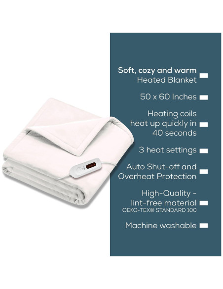 Manta Térmica Beurer HD61 Super-Cozy 127x152 cm - Calentamiento Rápido