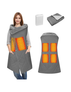 Manta Calentada Inalámbrica Girasol 10000mAh 3 Niveles Gris