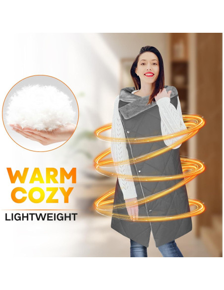 Manta Calentada Inalámbrica Girasol 10000mAh 3 Niveles Gris