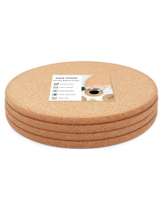 Trivet de Corcho KITLAB 4 Piezas 25.4 cm Resistente al Calor