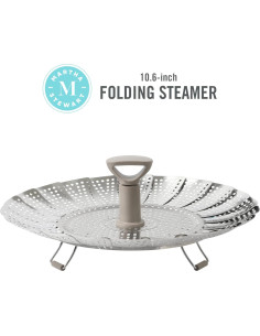 Vaporera Plegable Telescópica Martha Stewart 26.9 cm Acero Inoxidable 2