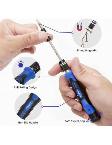 STREBITO Kit de Destornilladores 79 en 1 con 58 Puntas