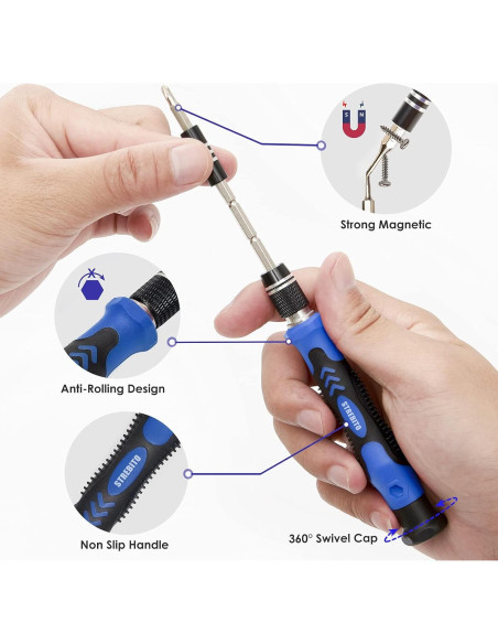 STREBITO Kit de Destornilladores 79 en 1 con 58 Puntas