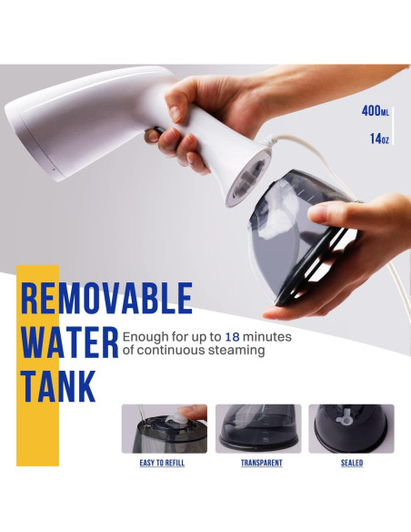 Vaporizador de Ropa Rolipo 1350W 400ml Portátil Blanco