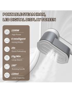 Plancha de Vapor Mini Timpou 1200W Portátil 120ml Viaje 2