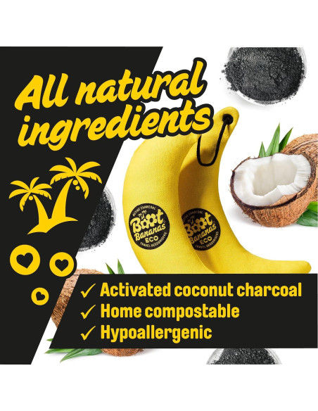 Desodorante Eco Travel Boot Bananas - Carbón Activado - 1 Par