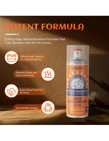 Spray Desodorante para Zapatos BERlOVE 30 ml Eliminador Olores