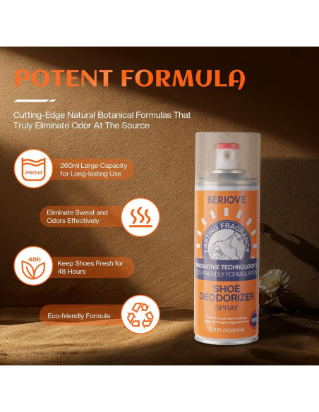 Spray Desodorante para Zapatos BERlOVE 30 ml Eliminador Olores