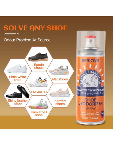 Spray Desodorante para Zapatos BERlOVE 30 ml Eliminador Olores