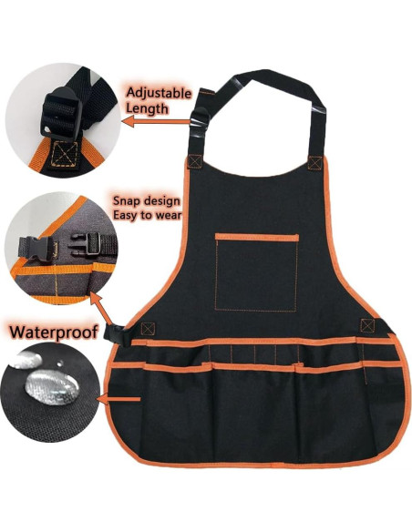 Conjunto de Delantal y Pulsera Magnética CACUINA - 16 Bolsillos