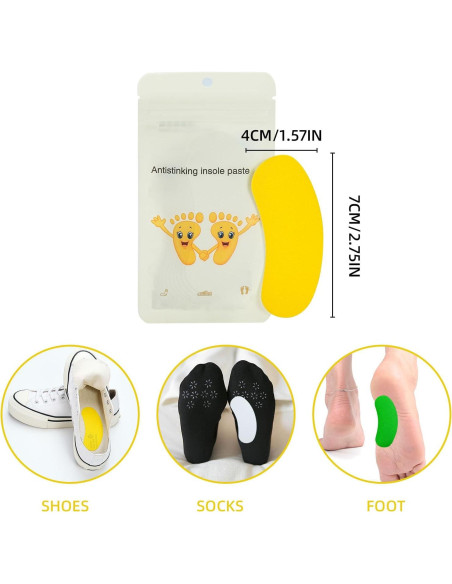 100 Calcomanías Desodorantes Amarillas Betinyar para Zapatos