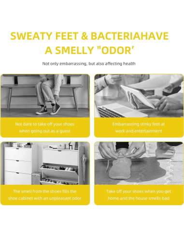 100 Calcomanías Desodorantes Amarillas Betinyar para Zapatos