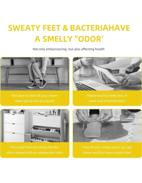 100 Calcomanías Desodorantes Amarillas Betinyar para Zapatos