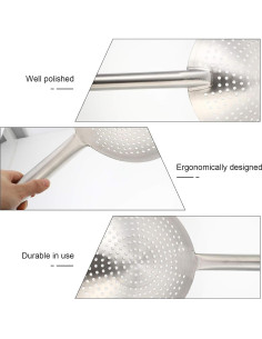 Cucharón Colador de Fideos Yardwe Acero Inoxidable 28 cm 2