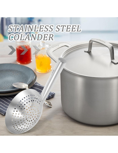 Cucharón colador ranurado YARDWE acero inoxidable 22 cm