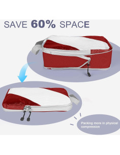Set de 6 Cubos de Compresión TISEMENT Rojo para Viaje 2