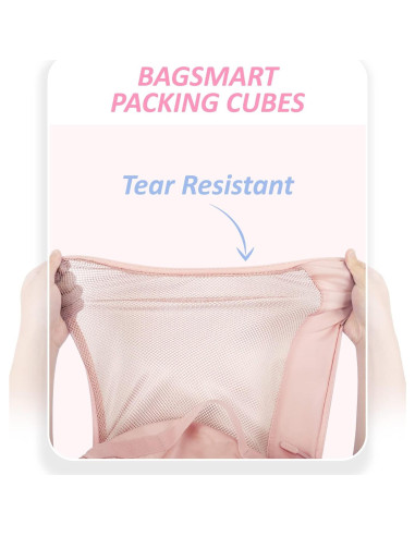 Conjunto de 7 Cubos de Empaque BAGSMART Rosa Bebé