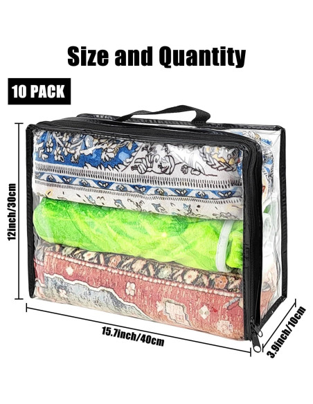 10 Bolsas de Almacenamiento Transparentes Hlimior 40x30 cm