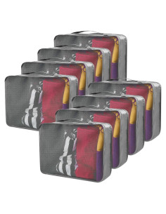 Silkfly 8 Pcs Cubos de Empaque XL para Viaje 45x33 cm Gris