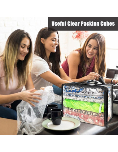 10 Bolsas de Almacenamiento Transparentes Hlimior 40x30 cm