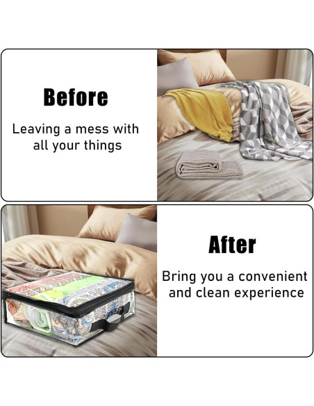 10 Bolsas de Almacenamiento Transparentes Hlimior 40x30 cm