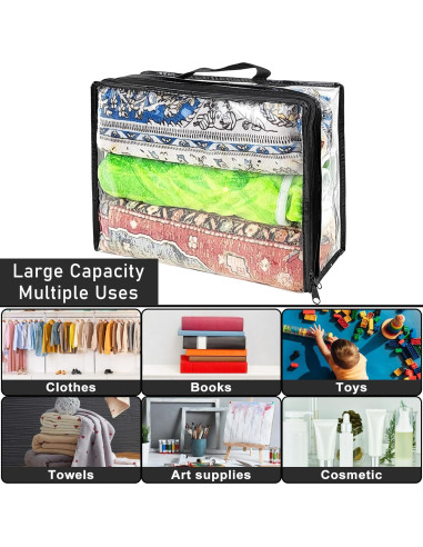 10 Bolsas de Almacenamiento Transparentes Hlimior 40x30 cm