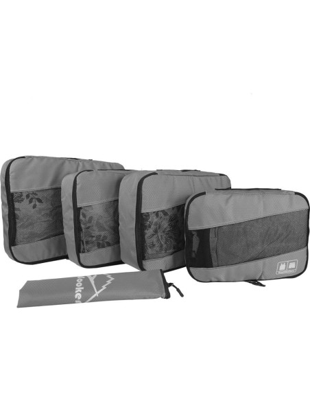 Set de 5 Cubos de Empaque para Viaje Organizador Gris