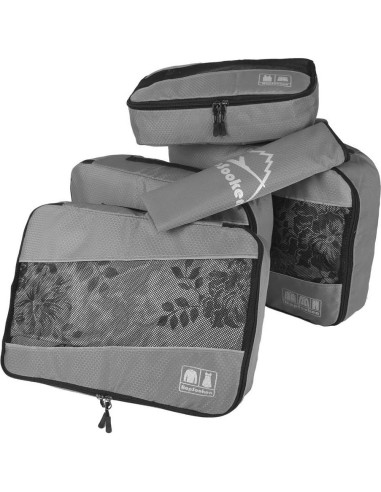 Set de 5 Cubos de Empaque para Viaje Organizador Gris