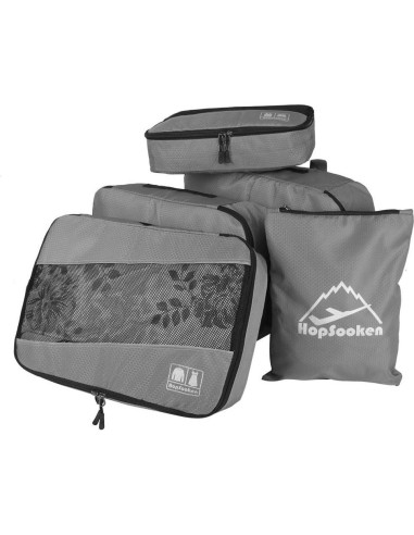 Set de 5 Cubos de Empaque para Viaje Organizador Gris