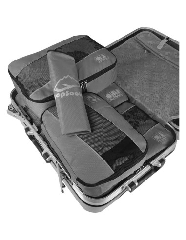 Set de 5 Cubos de Empaque para Viaje Organizador Gris