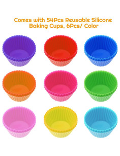 54 Tazas de Silicona Reutilizables Selizo para Muffin 2
