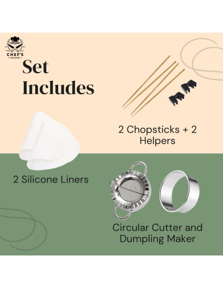 Cesta de Vapor de Bambú 25.4 cm XIANG TENG con Palillos y Accesorios