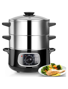 Vaporera Eléctrica Secura de Acero Inoxidable 8.06L 800W