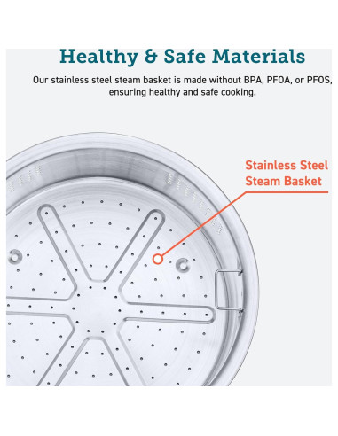 Vaporera de Acero Inoxidable COSORI 3 Cuartos para Olla Arrocera