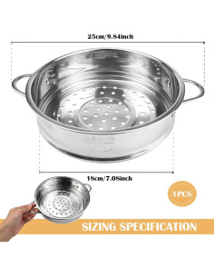 Cesta de Vapor Acero Inoxidable LNQ LUNIQI 18 cm 2