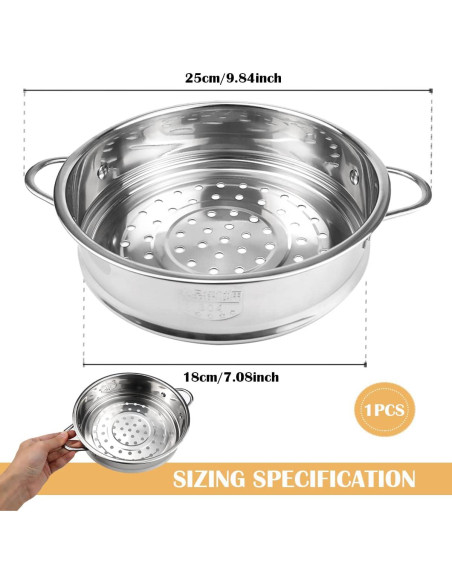 Cesta de Vapor Acero Inoxidable LNQ LUNIQI 18 cm