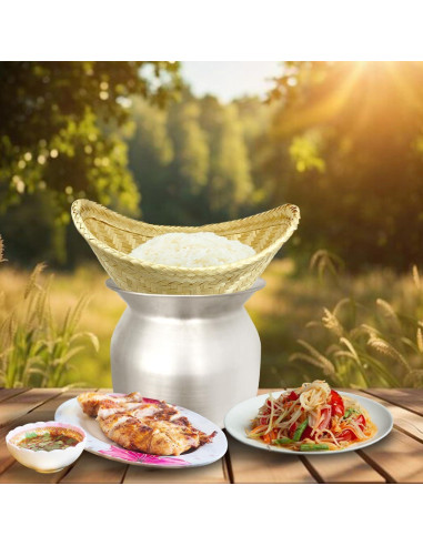 Cesta de Cocción de Arroz Pegajoso PANWA 60x60 cm Natural