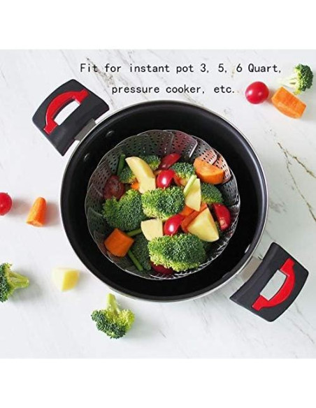 Cesta de Vapor Ajustable Acero Inoxidable Puluru 13-23 cm