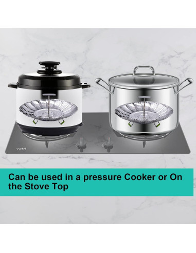 Cesta de Vapor Ajustable Acero Inoxidable Puluru 13-23 cm