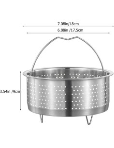 Cesta de Vapor Acero Inoxidable UPKOCH 17.5 cm para Cocinar 2