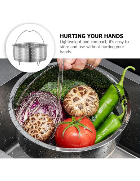 Cesta de Vapor Acero Inoxidable UPKOCH 17.5 cm para Cocinar