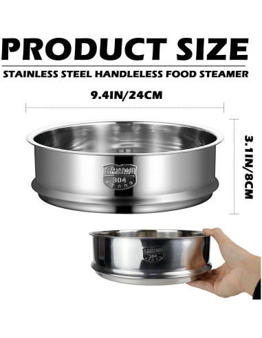 Cesta de Vapor Acero Inoxidable 24 cm LNQ LUNIQI