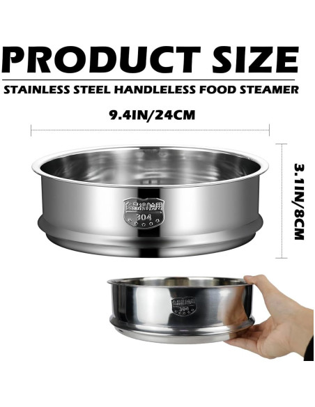 Cesta de Vapor Acero Inoxidable 24 cm LNQ LUNIQI