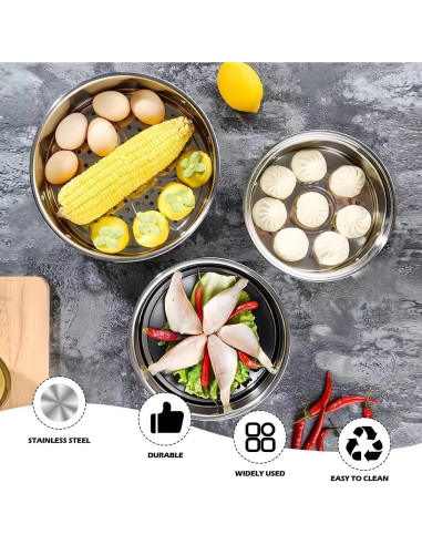 Cesta de Vapor Acero Inoxidable 24 cm LNQ LUNIQI