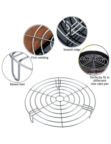 Juego de 2 rejillas de enfriamiento Turbokey 16cm acero inoxidable