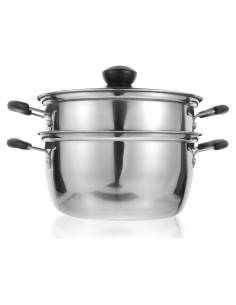 Olla de Vapor YARNOW Acero Inoxidable 2 Niveles 18 cm