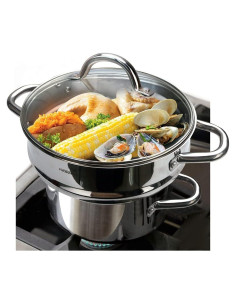 HOMICHEF Juego de Vapor 3 Piezas Acero Inoxidable 5QT