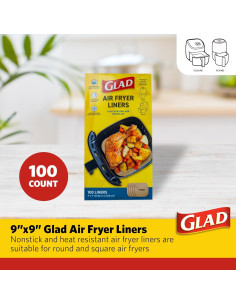 Forros para Freidora de Aire Glad 9" x 9" - 100 Unidades 2