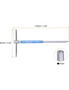 Juego de Llaves Hexagonales T HARFINGTON 4mm Acero Vanadio 2