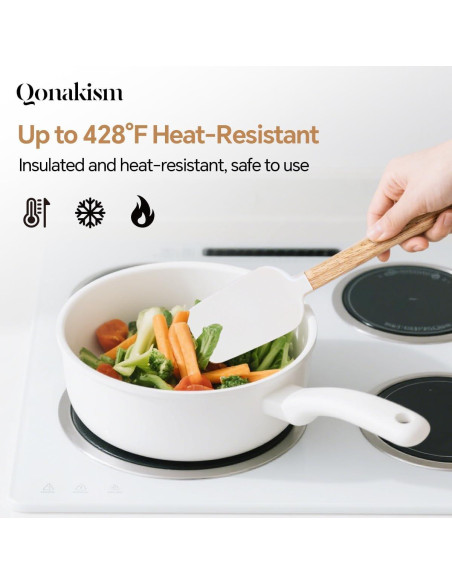 Juego de Espátulas de Silicona Qonakism 4 Piezas Resistente al Calor